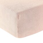 Drap housse gaze de coton blush 140x190 cm
