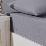 Drap - housse en gaze de coton bonnet 30 cm ardoise 80x200 cm