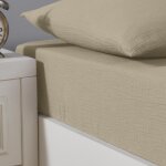 Drap - housse en gaze de coton bonnet 30 cm sable 80x200 cm