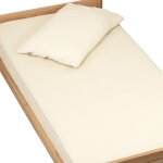 Drap housse gaze de coton cru 90x200 cm