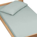 Drap housse gaze de coton vert eucalyptus 60x120 Drap housse gaze de coton vert eucalyptus 60x120