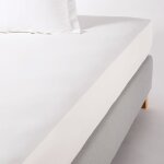 Drap housse hôtellerie en percale de coton blanc 80x200, bonnet 28 Drap housse hôtellerie en percale de coton blanc 80x200, bonnet 28
