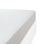 Drap housse jersey extensible en coton blanc 120x200 cm Drap housse jersey extensible en coton blanc 120x200 cm