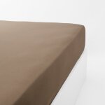 Drap housse jersey extensible en coton marron 120x200 cm Drap housse jersey extensible en coton marron 120x200 cm