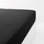 Drap housse jersey extensible en coton noir 70x190 cm Drap housse jersey extensible en coton noir 70x190 cm