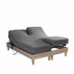 Drap housse jersey tpr pour sommier articul anthracite 2x80x200