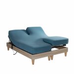 Drap housse jersey tpr pour sommier articul bleu canard 2x80x200