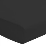 Drap housse noir 140x190 + 35 cm 100% coton 57 fils Drap housse noir 140x190 + 35 cm 100% coton 57 fils