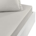 Drap housse en percale bonnet 40cm gris perle 160x200 cm Drap housse en percale bonnet 40cm gris perle 160x200 cm