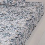 Drap housse en percale de coton bonnet 30 cm bleu artic 80x200 cm