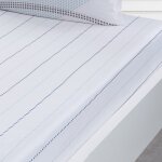 Drap housse en percale de coton bonnet 30 cm indigo 80x200 cm