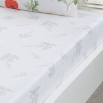 Drap housse en percale de coton bonnet 30 cm lichen 80x200 cm