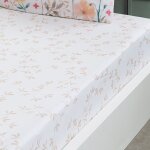 Drap housse en percale de coton bonnet 30 cm poudre 80x200 cm