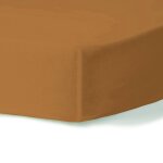 Drap housse percale de coton caramel 180x200x30 Drap housse percale de coton caramel 180x200x30