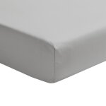 Drap housse en percale de coton gris galet 180x220 Drap housse en percale de coton gris galet 180x220
