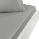 Drap housse en percale de coton gris perle 80x200 cm