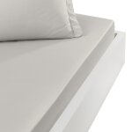 Drap - housse percale coton pour lit articul gris perle 140x190 cm