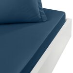 Drap - housse percale coton pour lit articul indigo 160x200 cm