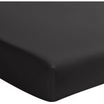 Drap housse percale de coton noir minuit 140x190 cm Drap housse percale de coton noir minuit 140x190 cm