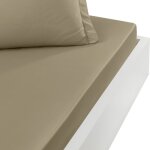 Drap housse en percale de coton taupe 160x200 cm Drap housse en percale de coton taupe 160x200 cm