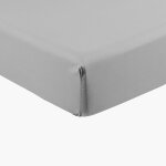 Drap housse percale de coton uni gris 160 x 200 cm Drap housse percale de coton uni gris 160 x 200 cm