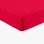 Drap housse percale de coton uni rouge 160 x 200 cm Drap housse percale de coton uni rouge 160 x 200 cm