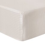 Drap housse satin beige 140x190 cm