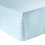 Drap housse satin bleu clair 140x190 cm