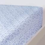 Drap housse satin de coton bonnet 30 cm cobalt 140x190 cm