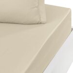 Drap housse satin de coton bonnet 40 cm ficelle 140x190 cm