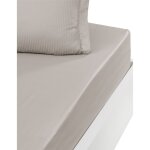 Drap housse satin de coton bonnet 40 cm taupe 160x200 cm