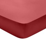 Drap housse satin de coton coloris rouge 160x200 cm