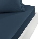 Drap housse satin coton - tencel 200 fils bonnet 40 cm marine 140x190 cm Drap housse satin coton - tencel 200 fils bonnet 40 cm marine 140x190 cm