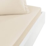 Drap housse satin coton - tencel 200f bonnet 30 cm sable 80x200 cm
