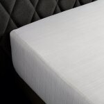 Drap housse satin gris clair 140x190 cm