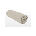 Drap housse uni 100% coton - bonnet 25cm - beige crme - 140x190 cm