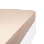 Drap housse uni 200 fils en de coton beige fonc 90x200 cm