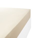 Drap housse uni 200 fils en de coton ivoire 200x200 cm Drap housse uni 200 fils en de coton ivoire 200x200 cm