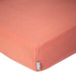 Drap housse uni en gaze de coton 60x120