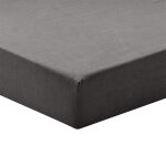 Drap housse uni en lin gris charbon 140x200