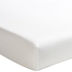 Drap housse uni en percale de coton meringue 180x220 Drap housse uni en percale de coton meringue 180x220