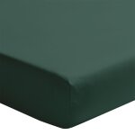 Drap housse uni en percale de coton vert fort 2x90x200