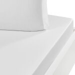 Drap housse uni en satin de coton blanc 80x200 cm