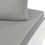 Drap housse uni en satin de coton gris acier 140x190 cm