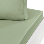 Drap housse uni en satin de coton sauge 140x190 cm