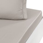 Drap housse uni en satin de coton taupe 140x190 cm