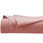 Drap plat en coton rose 90x190cm