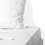 Drap plat percale de coton blanc 240x300
