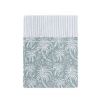 Drap plat en percale de coton bleu 270x300