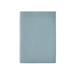 Drap plat en percale de coton bleu glacier 240x300
